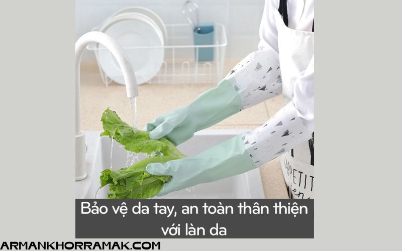 Găng Tay Cao Su Rửa Bát Chén Co Giãn Chống Thấm